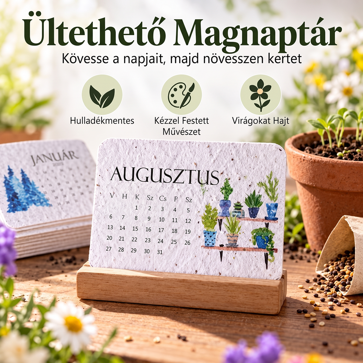🪴2027-es magvas papír naptár