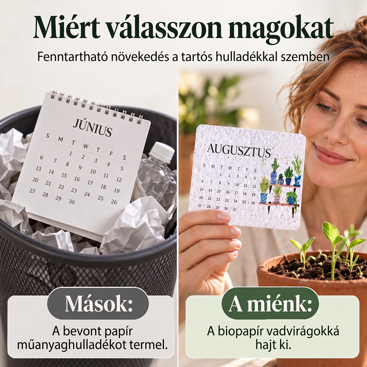 🪴2027-es magvas papír naptár